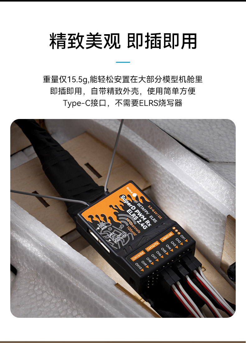 BETAFPV SuperP 14CH分集接收機穿越機遠航長距離2.4/915/868GHz