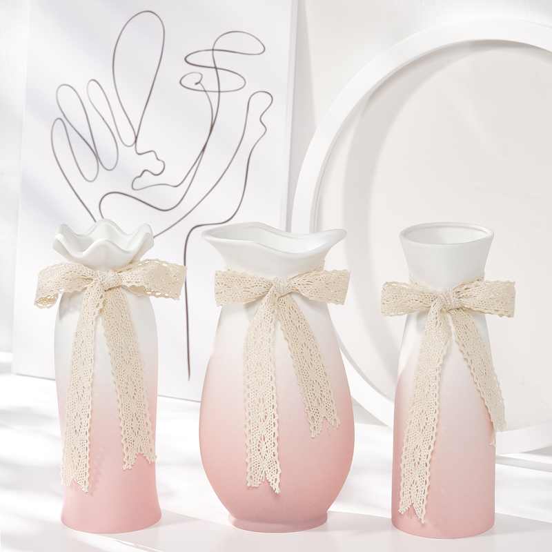 Ceramic Vase Dry Flower Creative Water Plant Simply White Modern Nordic Dining Table Living Room Home Decoration