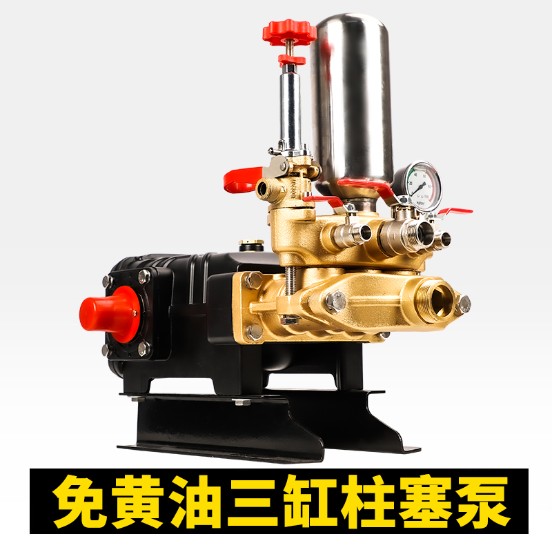 Spray Drug Machine High Pressure Triple Cylinder Plunger Pump Agricultural Free Cream Ceramic Spray Pressure Head Petrol Engine Pressure Pump Sprayer
