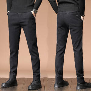 男士商务休闲裤小脚裤弹力西裤加绒长裤男裤
