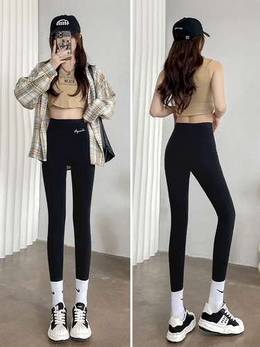 Хлопковые черные демисезонные леггинсы, штаны, высокая талия, большой размер