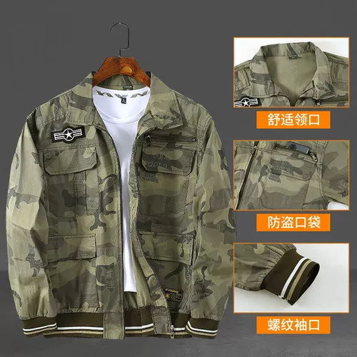 Камуфляжный хлопковый комплект, летний тонкий комбинезон, износостойкий лонгслив