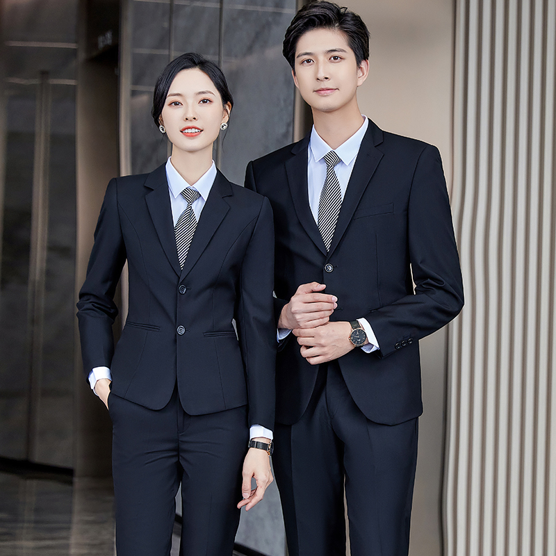 Navy Blue Blazer for Women, Autumn Bank Work Uniform, Professional Suit Set, College Student Interview Formal Suit, Men's Suit