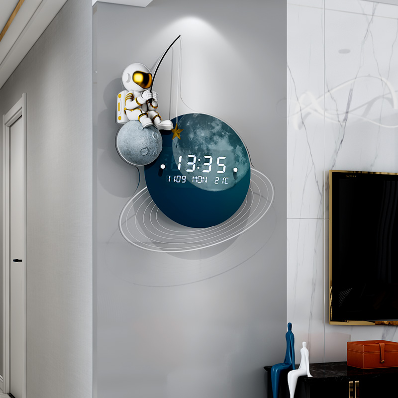 Electronic Clock Decoration Watch Watch Hanging Clock Living Room Home Creative Light Luxury Modern Minimalist Clock Hanging Wall Children's Room Personality