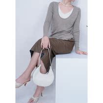 Sister Hus long-sleeved designer style layered fake two-piece slim-fitting knitted sweater niche feeling 2022 autumn new