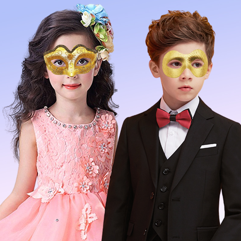 Little Princess Masquerade Venice Mask Girls Painted Eye Mask Party Catwalk Performance Net Red Half Face Mask