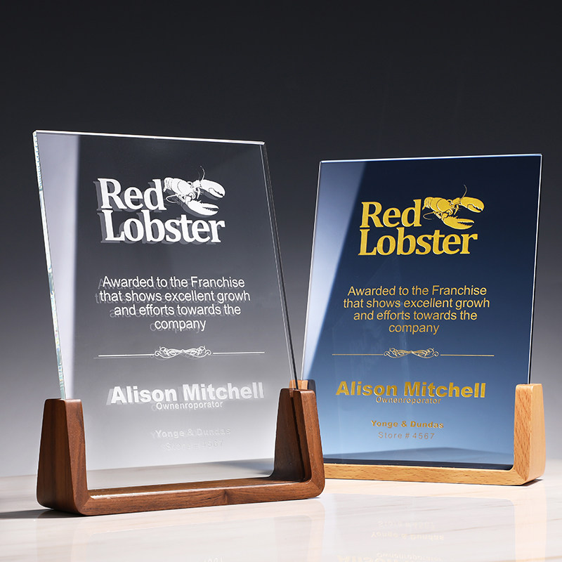 Solid wood trophy is set to make beech authorized brand wooden tray crystal medal creative engraving award metal souvenir