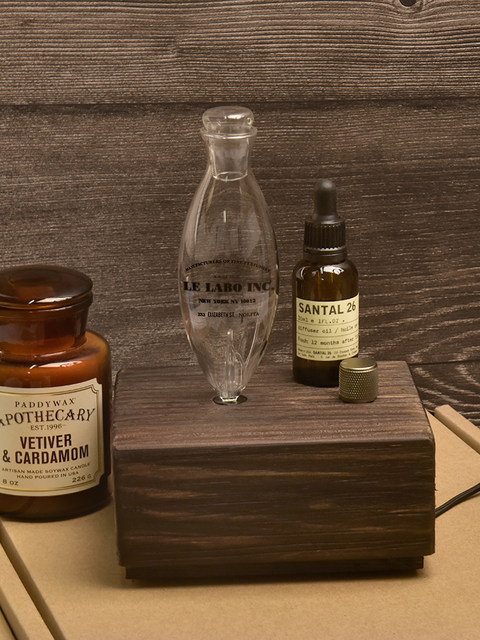 Lelaboinc Diffuser Wooden Home Aromatherapy Machine Ornament Vintage Plant Essential Oil Cold Fragrance Device Niche Gift