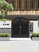 Iron Art Minima Villa Gate Double Open Door Countryside Yard Home Countryside Outdoor Patio Door Stainless Steel Open Door