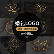  Wedding logo design original Korean theme European letter wedding name custom Chinese character cartoon avatar