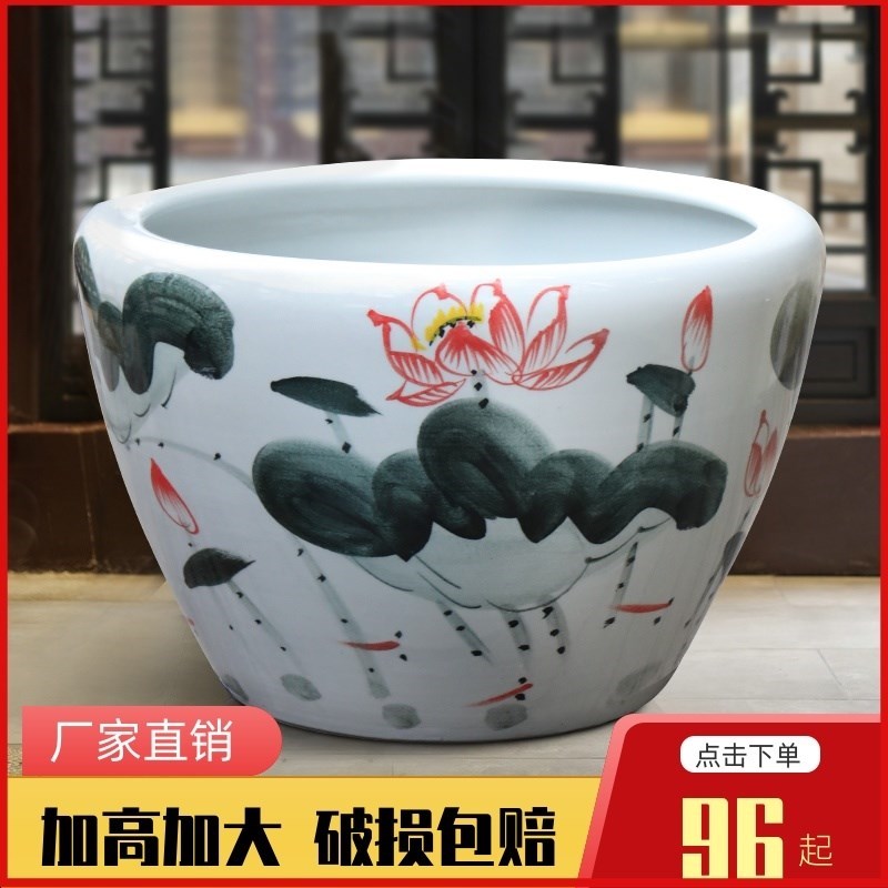 Water tank trapped water ceramic large small water tank outdoor door outdoor deep water tank gathering wealth decoration decoration fish tank landscaping