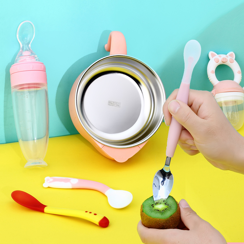 Baby Bowl Spoon Suit Vice Food Bowl Baby Water Injection Insulation Bowl Deputy Food Tool Special God Instrumental Rice Burnt Cutlery Complete