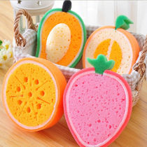 Wood Oars Dishwashing Sponge Cute Fruit Style Clean Dishwashing Sponge Peri Clean Cloth Decontamination Brushed Dish Dishwashing Cloth