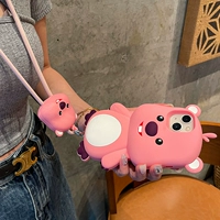 Apple, мультяшный милый трехмерный совместимый iPhone15 Pro, iPhone 14, чехол для телефона, ремешок, iPhone13 Pro, iPhone14 Pro, силиконовый креативный защитный чехол, популярно в интернете, iphone, защита при падении