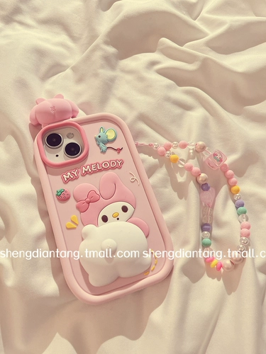 Apple, милый совместимый iPhone 14, чехол для телефона, трехмерная мультяшная креативная цепь, силиконовый защитный чехол, 14promax, iphone, 13promax