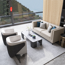 The sales office negotiates the sofa model room customization modern minimalist business hotel lobby reception room table and chair combination