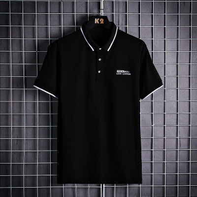 polo衫t恤男士短袖翻领纯棉体恤男宽松