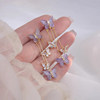 925 Silver Needle Super Fairy-Like Purple Butterfly Earrings for Women, Unique and Fashionable Niche Design, High-End Earrings, New Style
