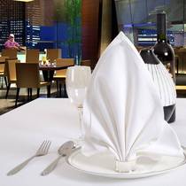 Pure color white napkin folding flower cloth hotel western restaurant placemat cloth table setting decoration square towel mouth cloth Nordic