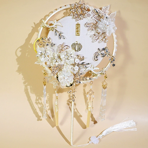 比彩 Китайский древний стиль национальный прилив фанат Феникс сплав с бриллиантами аксессуары Diy Creamy Glue Fan Material