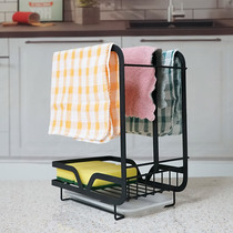 Kitchen window sill rack sponge drain rack non-perforated household countertop rag rack dishwashing cloth storage