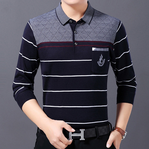 男士秋季爸爸装新款韩版长袖T恤