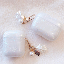 Suitable for airpods protective cover airpodspro headphone cover Apple soft shell INS pearl shell pattern Korea cute second generation silicone 2 Wireless Bluetooth earphone box pro Set 3 warranty