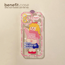 Benefit cartoon cute and slightly fat girl applies Apple 13promax anti-fall mobile phone shell iphone12 protective sleeve xs full package xr transparent 8plus advanced 7p