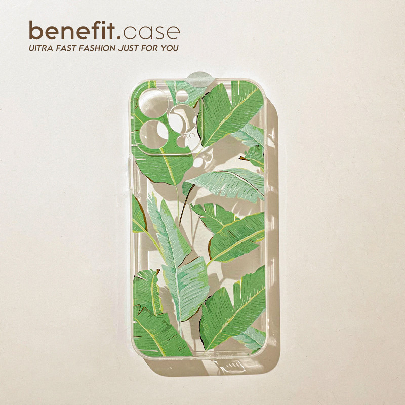 Benefit Fresh Ins Plantain Leaf Applies Apple 13promax Mobile Phone Protection Shell Art iphone12mini Transparent Xsmax Original Xr 8p