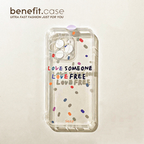 Benefit extremely simple wind English color point applicable Apple 13promax mobile phone shell creative iphone12mini transparent xsmax niche xr full package 8plu