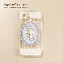Benefit Cute Teenage Lace Small Rabbit applies Apple 13promax mobile phone shell iphone12 silicone mini transparent xsmax cartoon xr rabbit 8pl
