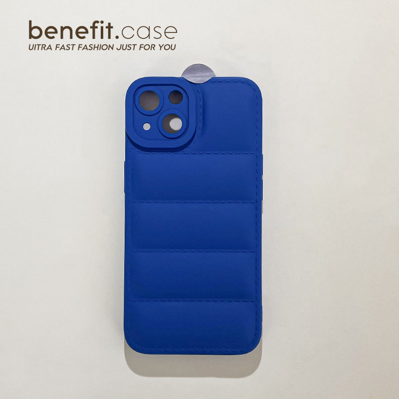 Benefit brief down jacket Klein blue applicable Apple 13promax mobile phone protection shell creative iphone12Pro advanced xsmax brief xr silicone 8