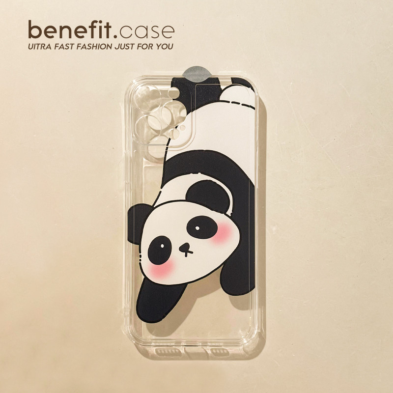 Benefit Cartoon Cute Lying Lying Panda Applies Apple 13promax Mobile Phone Protection Shell iphone12 Silicone Mini Couple Xsmax Creative Xr Japan-ROK 8