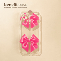 Benefit adolescent girl sweet pink butterfly knot applicable apple 13promax mobile phone shell iphone12 transparent mini creative xsmax brief xr anti-fall 8p