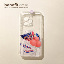 Benefit cartoon creative shopping bag applies Apple 13promax mobile phone shell fun iphone12mini