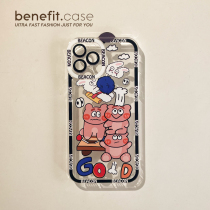 Benefit cartoon good bear applies Apple 13promax anti-fall mobile phone shell iphone12mini protective sleeve xsmax full package xr transparent 8pl