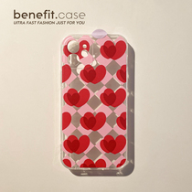 Benefit Simplicity Joins Wind Powder Red Hearts Apply Apple 13promax Mobile Phone Shell iphone12mini Protective Sleeve Xsmax Female xr anti-fall 8p