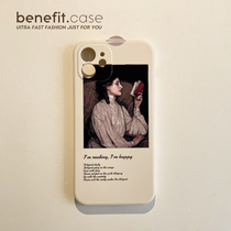 Benefit retro art oil painting study applies Apple 13promax mobile phone shell iphone12mini protective sleeve xr European and American 8plus silicone gel 7p art