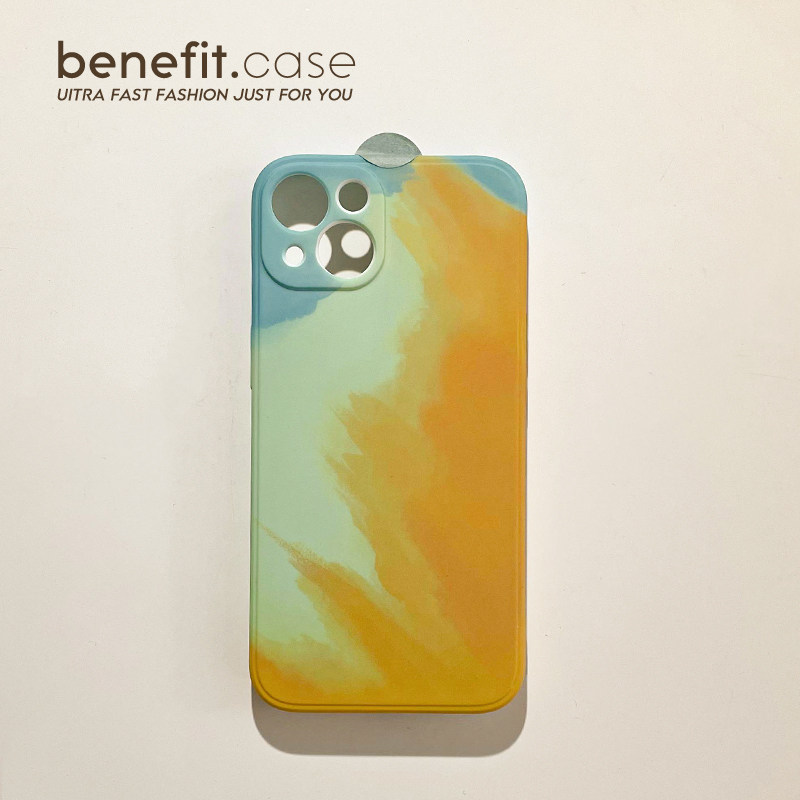 Benefit Japan-ROK water sticker yellow applicable Apple 13promax mobile phone protection shell minimalist iphone12mini fresh xsmax Japan-ROK xr advanced