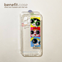 Benefit cartoon glasses flying day Little policewoman apply Apple 13promax mobile phone shell iphone12 protective sleeve mini anti-fall xsmax cute xr creative 8