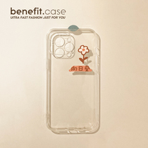 Benefit brief LITTLE FRESH SUNFLOWER applies Apple 13promax mobile phone shell minimalist iphone12mini transparent xsmax adolescent girl xr original 8pl