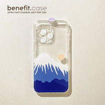 Benefit Original Japanese Department Fuji Mountain applies Apple 13promax mobile phone shell Art iphone12mini Transparent xsmax Creative xr Soft shell 8plu