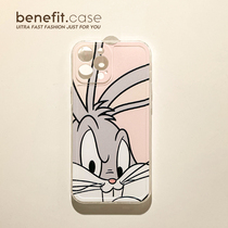 Benefit cartoon cute and bad laughing rabbit applies Apple 13promax mobile phone shell creative iphone12mini full package xsmax transparent xr anti-fall 8pl