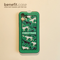 Benefit Method Retro Ins Wind Green Leopard Applies Apple 13promax Mobile Phone Shell iphone12mini Protective Sleeve Xsmax Advanced Xr Idea 8p