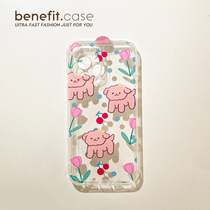 Benefit brief Joins flower bushes apply Apple 13promax mobile phone shell iphone12 silicone mini