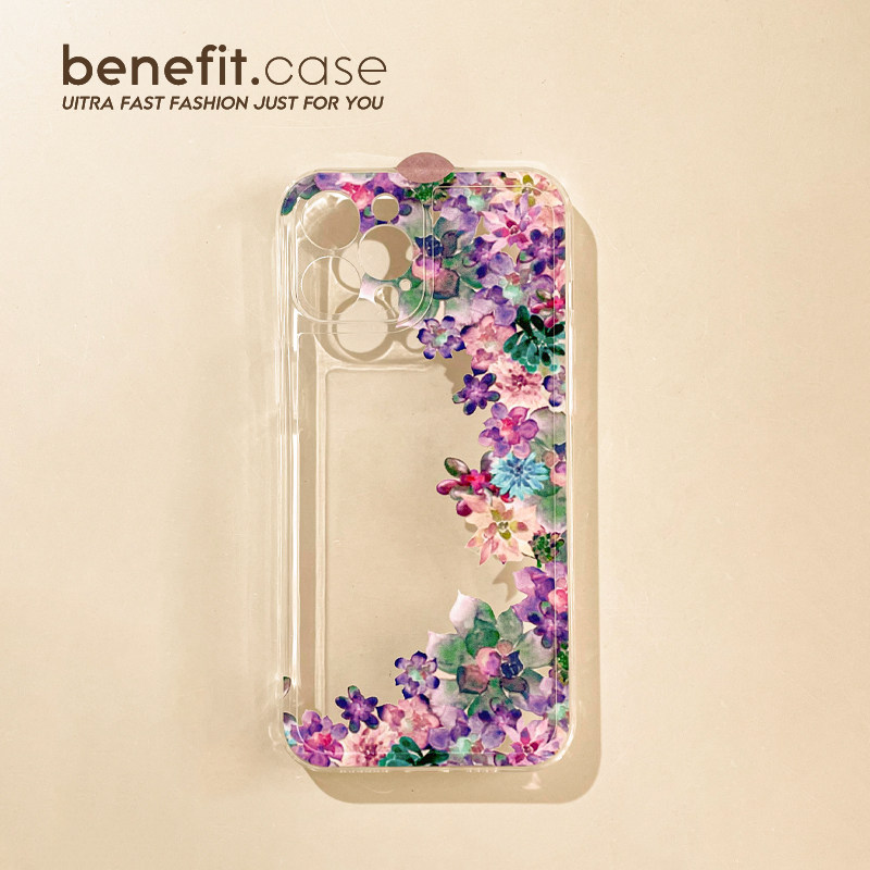 Benefit small fresh ins hydrangea ball suitable for Apple 13promax mobile phone protective shell iphone12mini soft 14promax transparent 11 female x