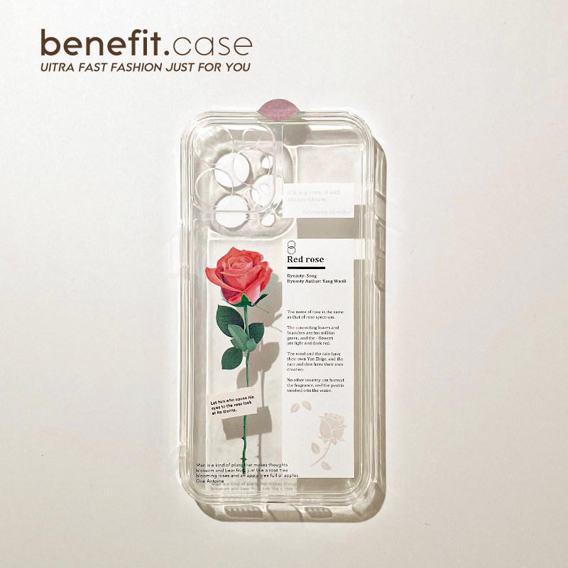 Benefit brief Joins label Rose applicable Apple 13promax mobile phone protection shell cartoon iphone12mini