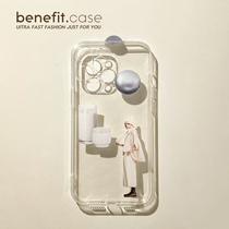 Benefit cartoon creative milk girl applies Apple 13promax mobile phone shell iphone12mini soft