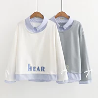 Mùa thu giả hai chiếc áo len dài tay áo len nữ mùa xuân và mùa thu 2018 áo khoác mới của sinh viên Hàn Quốc - Áo len xu hướng áo khoác nữ 2020