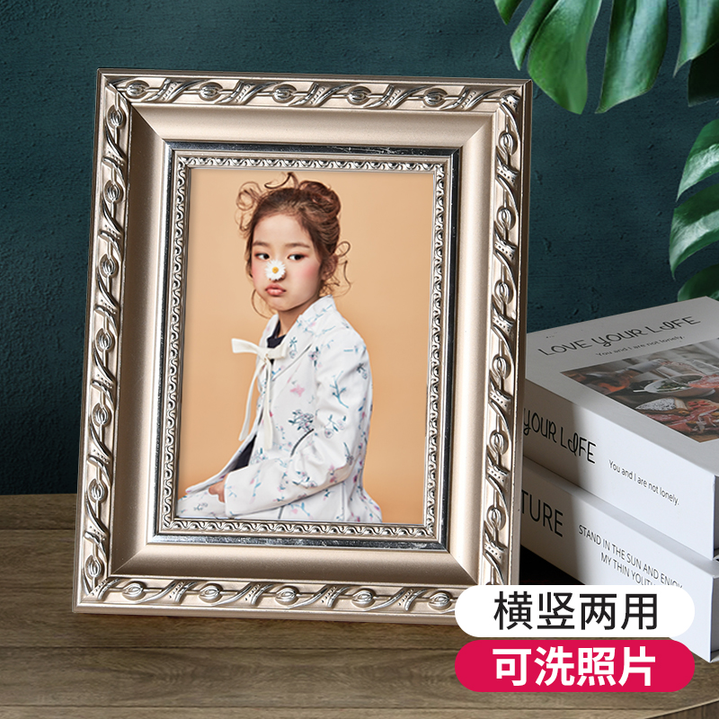 European-style solid wood photo frame table children 5 6 7 10 16 20 inch creative decoration photo frame custom wall hanging